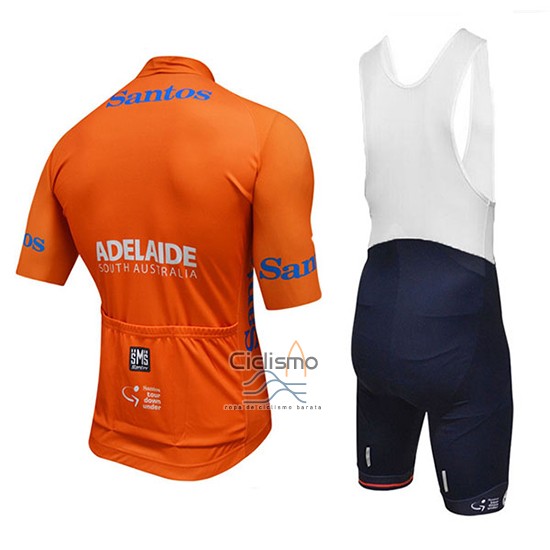 Tour Down Under Santos Ropa Ciclismo Culotte Corto 2018 Men Mangas Cortas Naranja